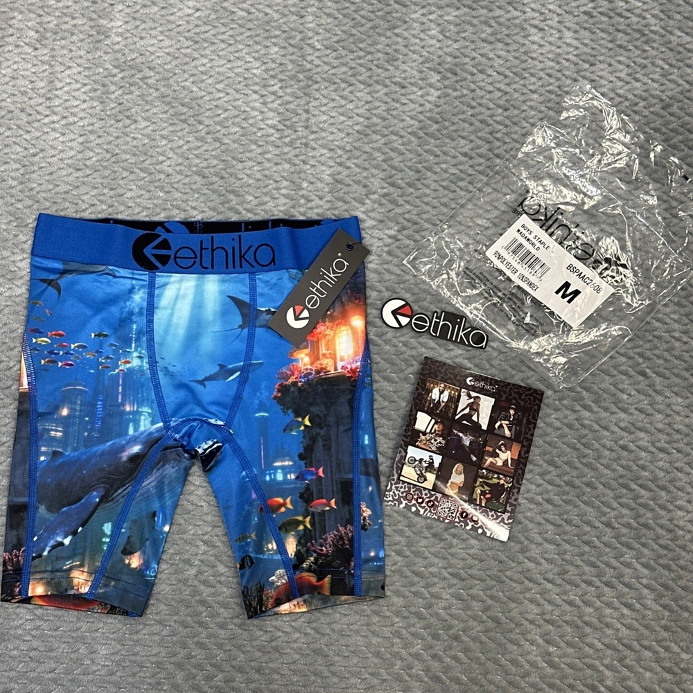Ethika Boys M 8-10 Medium Colorful Underwear Kids Knit Fitted Youth Boxers New - Picture 3 of 8